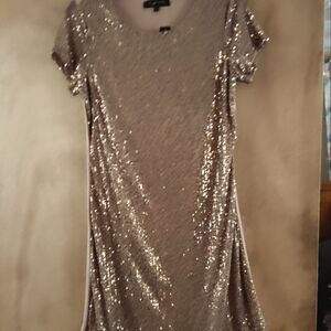 Sz Sm Lexington Ave NYC Gold Sequined Dress